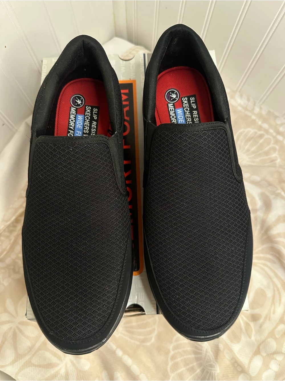 Skechers Work Memory Foam Wide Fit Black US 13 Men Like New - Picture 4 of 4